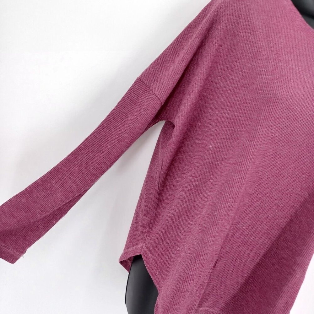COTTON ON Sz S Oversized Waffle Knit Sweater Mauve Pink Cozy Casual Lounge Fall - Picture 5 of 12